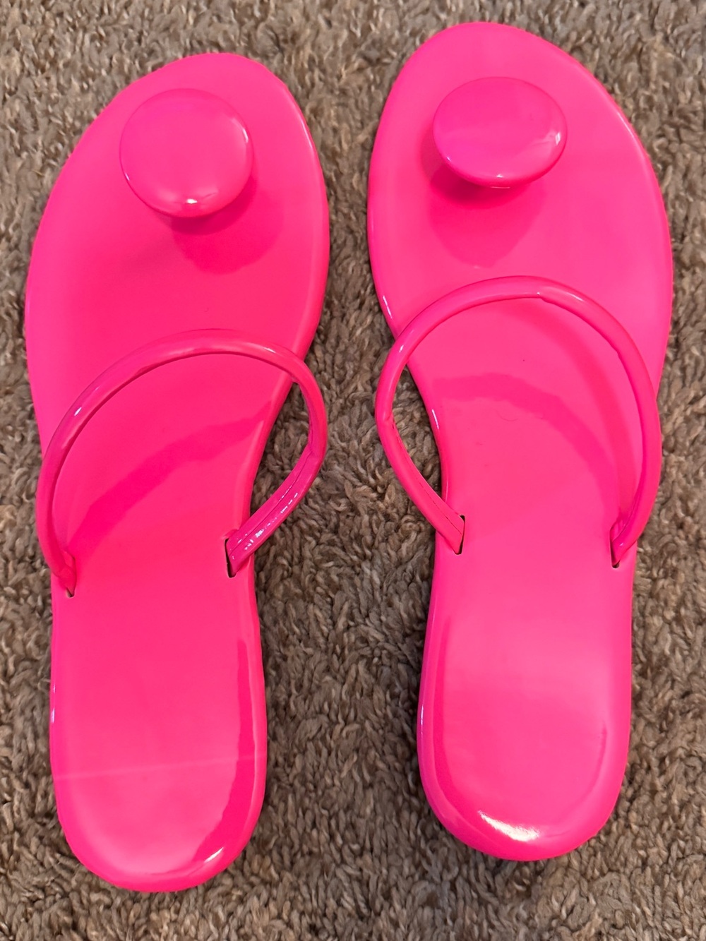 Women’s Hot Pink Jelly Toe-Post Sandals